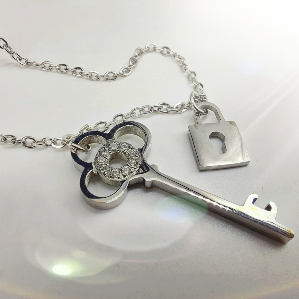 Lock and Key Stainless Steel Necklace